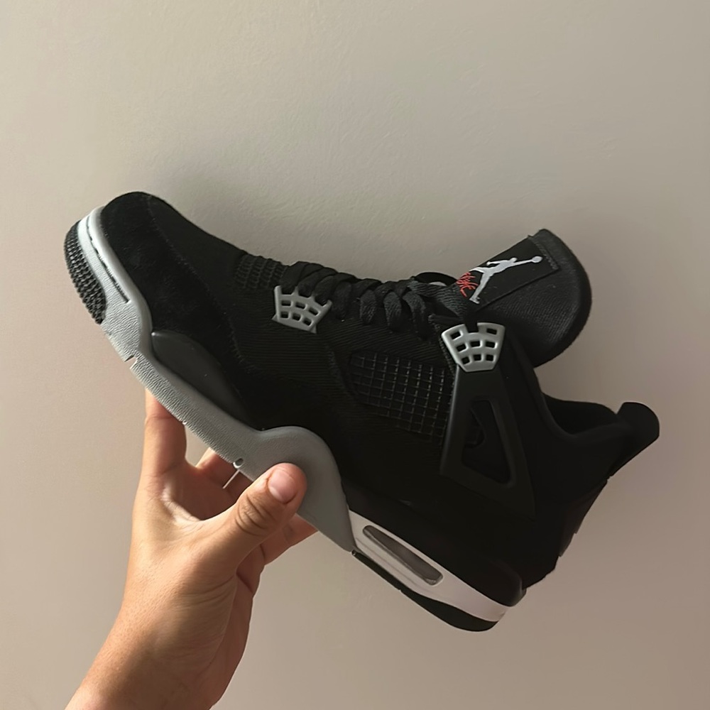 Canvas Black Jordan 4 Size 10.5 Replacement box